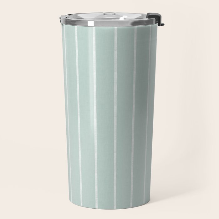 Modern Boho Serenity Stripes Soft Blue Travel Mug Gallery Image 2