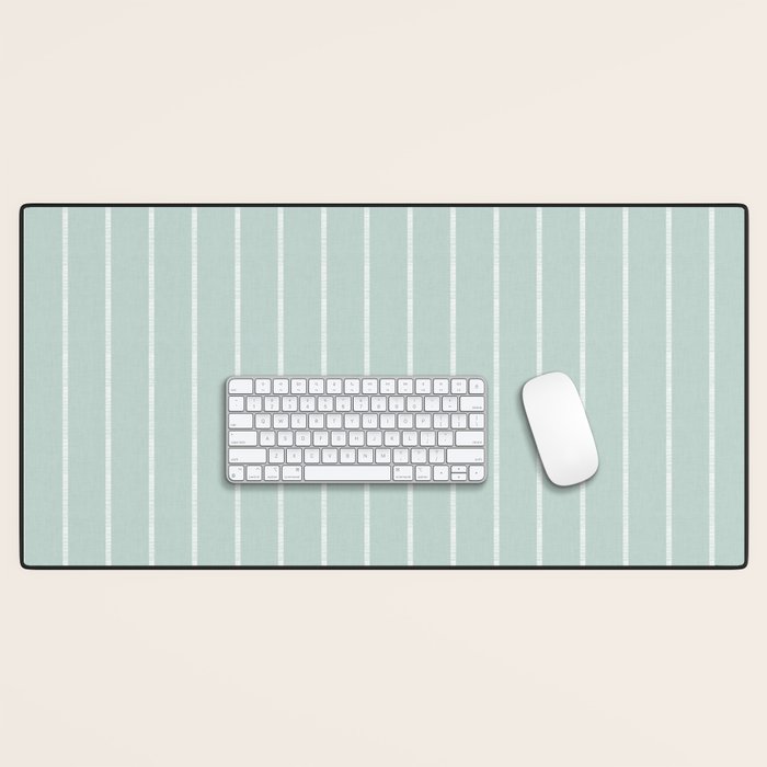 Modern Boho Serenity Stripes Soft Blue Desk Mat Gallery Image 1
