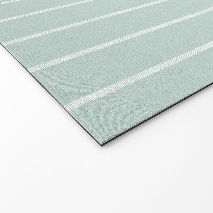 Modern Boho Serenity Stripes Soft Blue Welcome Mat Gallery Image 2