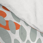 Floral Blooms, Orange, Teal, Gray Comforter Gallery Image 4