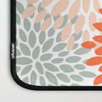 Floral Blooms, Orange, Teal, Gray Laptop Sleeve Gallery Image 3