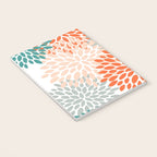 Floral Blooms, Orange, Teal, Gray Notebook Gallery Image 3