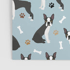 Boston Terrier Dogs Pattern Blue Poster Gallery Image 3