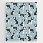 Boston Terrier Dogs Pattern Blue Jigsaw Puzzle Gallery Image 1
