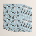 Boston Terrier Dogs Pattern Blue Wrapping Paper Gallery Image 3