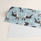 Boston Terrier Dogs Pattern Blue Wrapping Paper Gallery Image 2