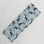 Boston Terrier Dogs Pattern Blue Yoga Mat Gallery Image 1
