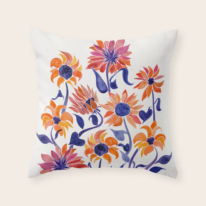 Sunflowers - Sunset Palette Throw Pillow Gallery Image 6