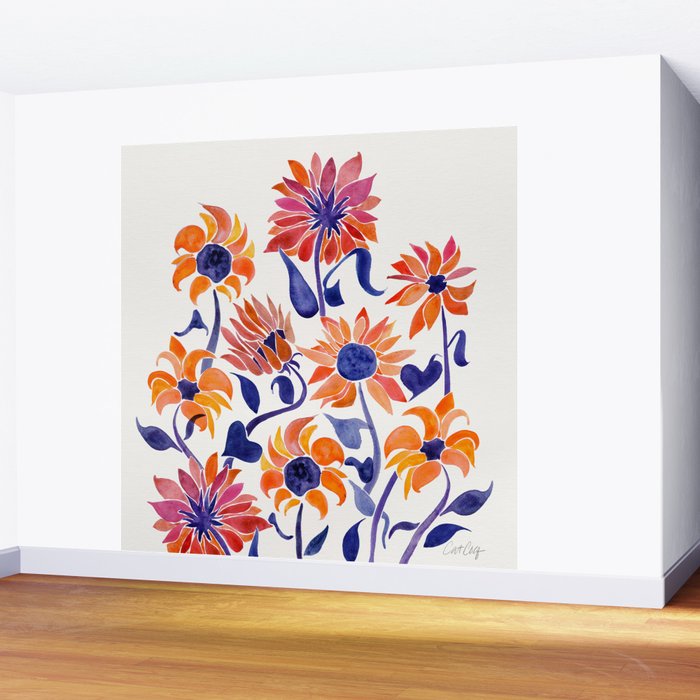 Sunflowers - Sunset Palette Wall Mural Gallery Image 2