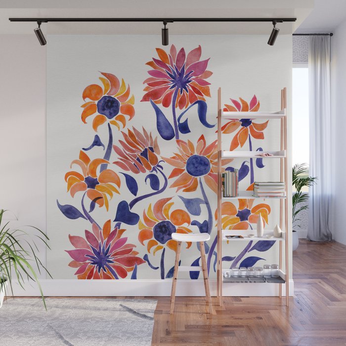 Sunflowers - Sunset Palette Wall Mural Gallery Image 1