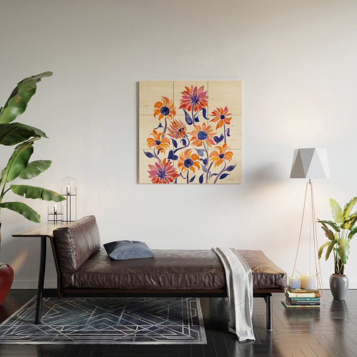 Sunflowers - Sunset Palette Wood Wall Art Gallery Image 2