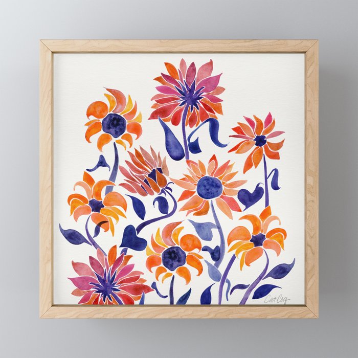 Sunflowers - Sunset Palette Mini Art Print Gallery Image 1