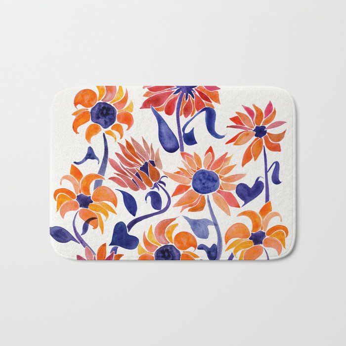 Sunflowers - Sunset Palette Bath Mat Gallery Image 1