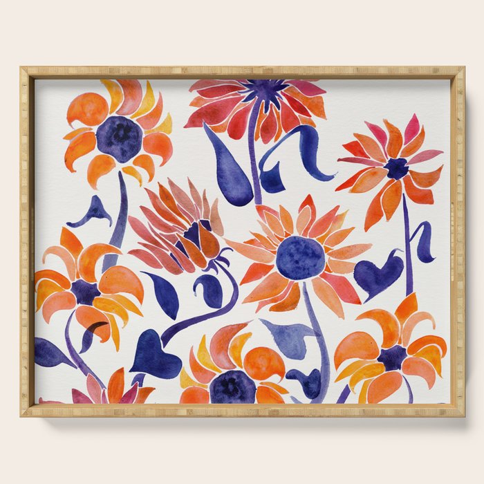 Sunflowers - Sunset Palette Serving Tray Gallery Image 1