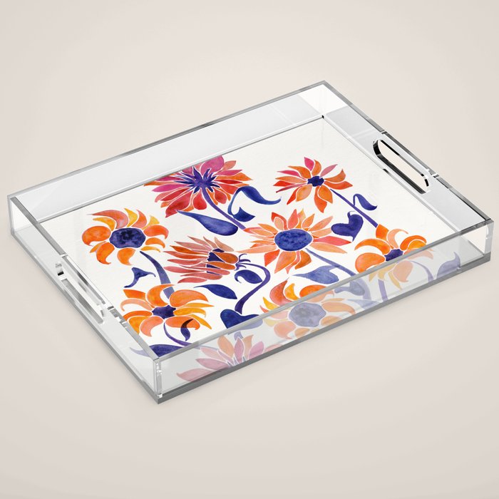 Sunflowers - Sunset Palette Acrylic Tray Gallery Image 1