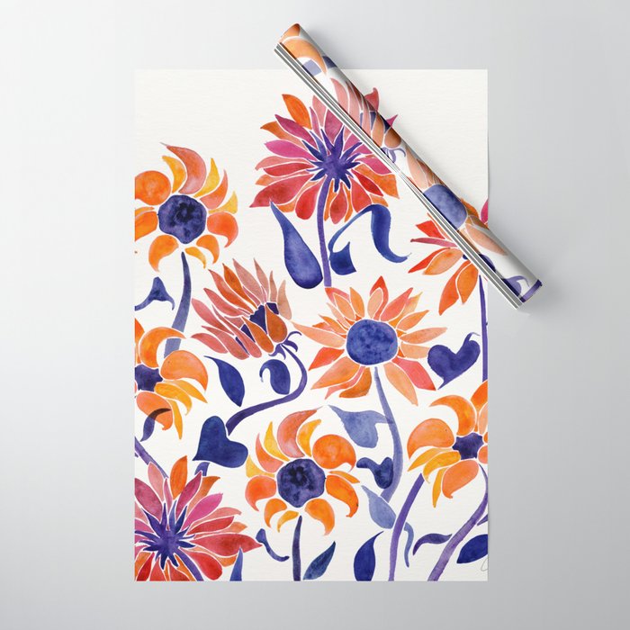 Sunflowers - Sunset Palette Wrapping Paper Gallery Image 1
