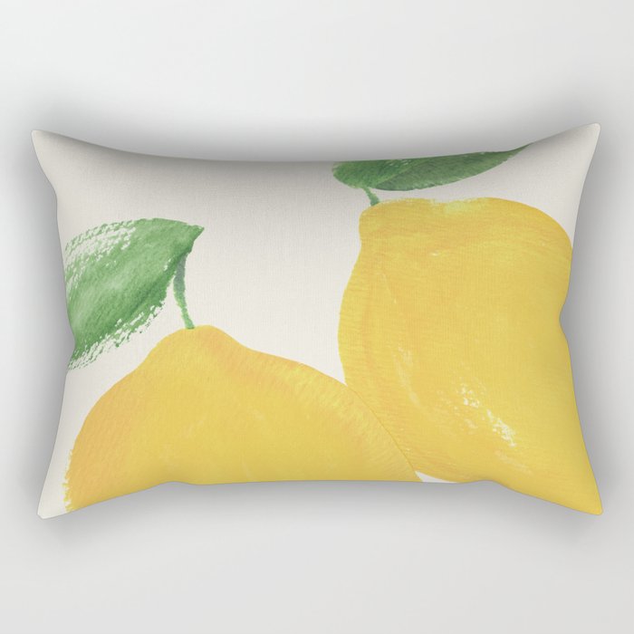 Lemon Watercolor Illustration - Big Rectangular Pillow Gallery Image 2