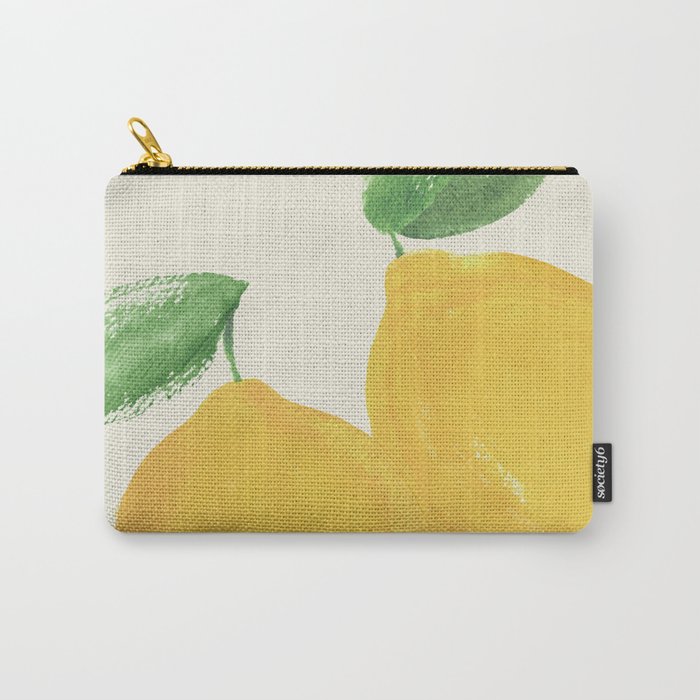 Lemon Watercolor Illustration - Big Carry All Pouch Gallery Image 1