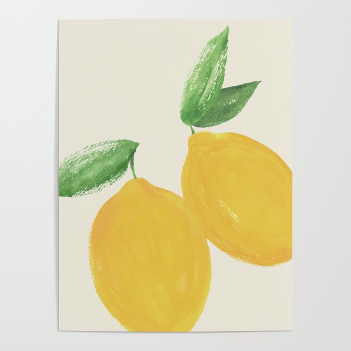 Lemon Watercolor Illustration - Big Poster Gallery Image 4