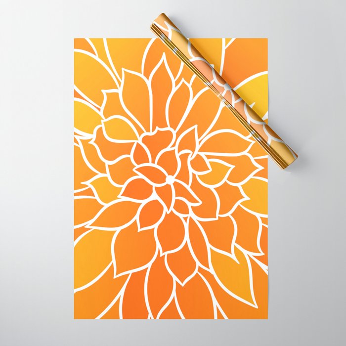 Floral Sunshine Flowery Art Wrapping Paper Gallery Image 1