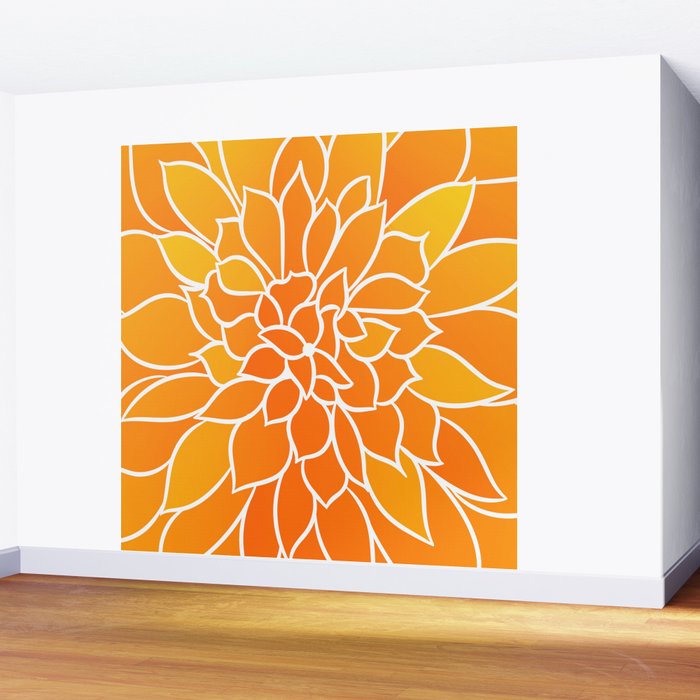 Floral Sunshine Flowery Art Wall Mural Gallery Image 2