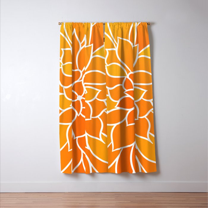 Floral Sunshine Flowery Art Window Curtain Gallery Image 3