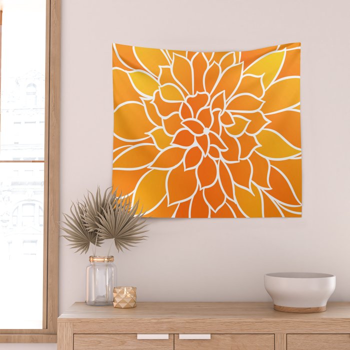Floral Sunshine Flowery Art Wall Tapestry Gallery Image 2