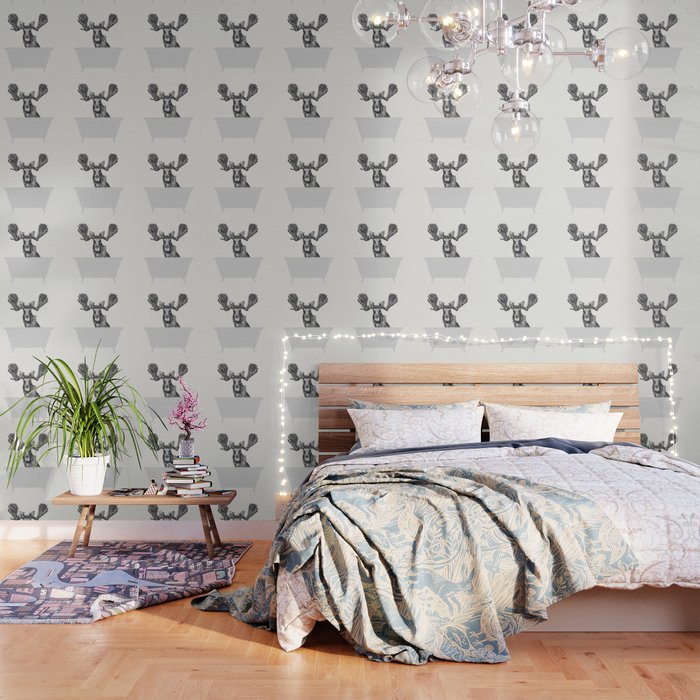 Vintage Moose in Bathtub Wallpaper Gallery Image 3