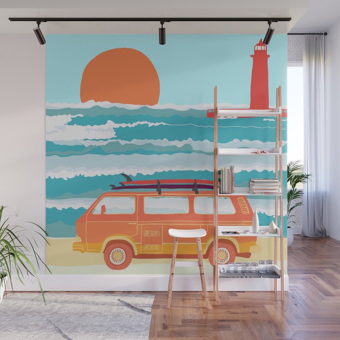 Great Lakes Surf Sunset Wall Mural Gallery Image 1