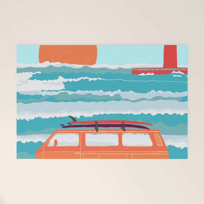 Great Lakes Surf Sunset Welcome Mat Gallery Image 1