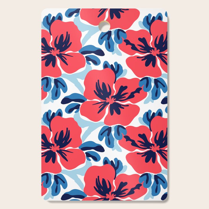 Tropical hibiscus summer flower art pattern Cutting Board Gallery Image 1