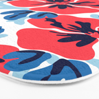 Tropical hibiscus summer flower art pattern Bath Mat Gallery Image 3