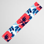 Tropical hibiscus summer flower art pattern Table Runner Gallery Image 3