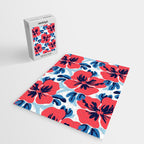 Tropical hibiscus summer flower art pattern Jigsaw Puzzle Gallery Image 2