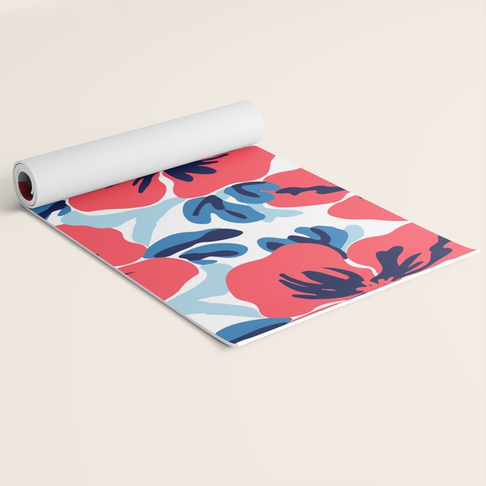 Tropical hibiscus summer flower art pattern Yoga Mat Gallery Image 2