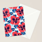 Tropical hibiscus summer flower art pattern Stationery Card Gallery Image 2