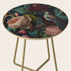 Vintage Bird and Dark Floral Print Side Table Gallery Image 2