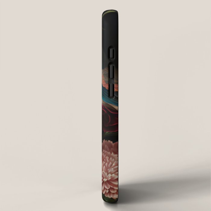 Vintage Bird and Dark Floral Print iPhone Case Gallery Image 2