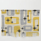 Retro Mid Century Modern Abstract Pattern 226 Yellow and Gray Wall Hanging Gallery Image 1
