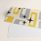 Retro Mid Century Modern Abstract Pattern 226 Yellow and Gray Wrapping Paper Gallery Image 2