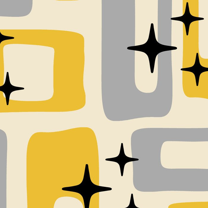 Retro Mid Century Modern Abstract Pattern 226 Yellow and Gray Coffee Mug Gallery Image 2