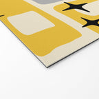 Retro Mid Century Modern Abstract Pattern 226 Yellow and Gray Welcome Mat Gallery Image 2