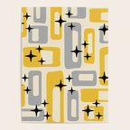 Retro Mid Century Modern Abstract Pattern 226 Yellow and Gray Poster Gallery Image 4