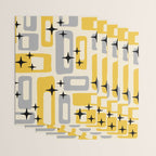 Retro Mid Century Modern Abstract Pattern 226 Yellow and Gray Wrapping Paper Gallery Image 3