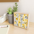 Retro Mid Century Modern Abstract Pattern 226 Yellow and Gray Mini Art Print Gallery Image 2