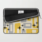 Retro Mid Century Modern Abstract Pattern 226 Yellow and Gray Laptop Sleeve Gallery Image 2
