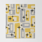 Retro Mid Century Modern Abstract Pattern 226 Yellow and Gray Throw Blanket Gallery Image 2