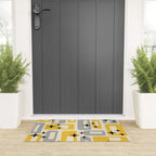 Retro Mid Century Modern Abstract Pattern 226 Yellow and Gray Welcome Mat Gallery Image 3