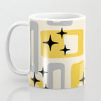 Retro Mid Century Modern Abstract Pattern 226 Yellow and Gray Coffee Mug Gallery Image 3