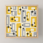 Retro Mid Century Modern Abstract Pattern 226 Yellow and Gray Mini Art Print Gallery Image 1